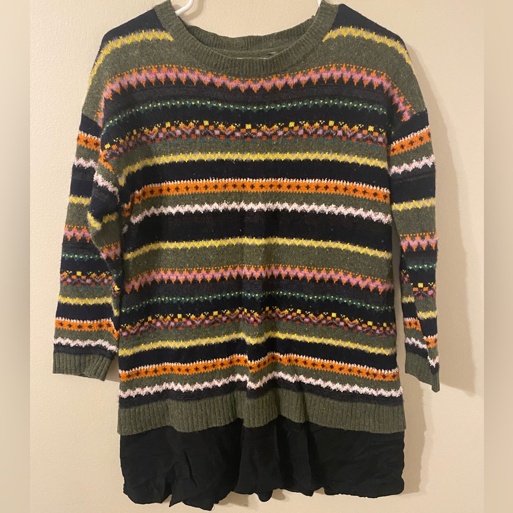 Women’s By Anthropologie Layered Sweater Dress Multicolor Striped‎ Size Small